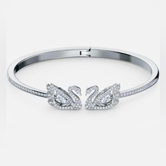NWT! SWAROVSKI DANCING DOUBLE SWAN BRACELET - Picture 1 of 4